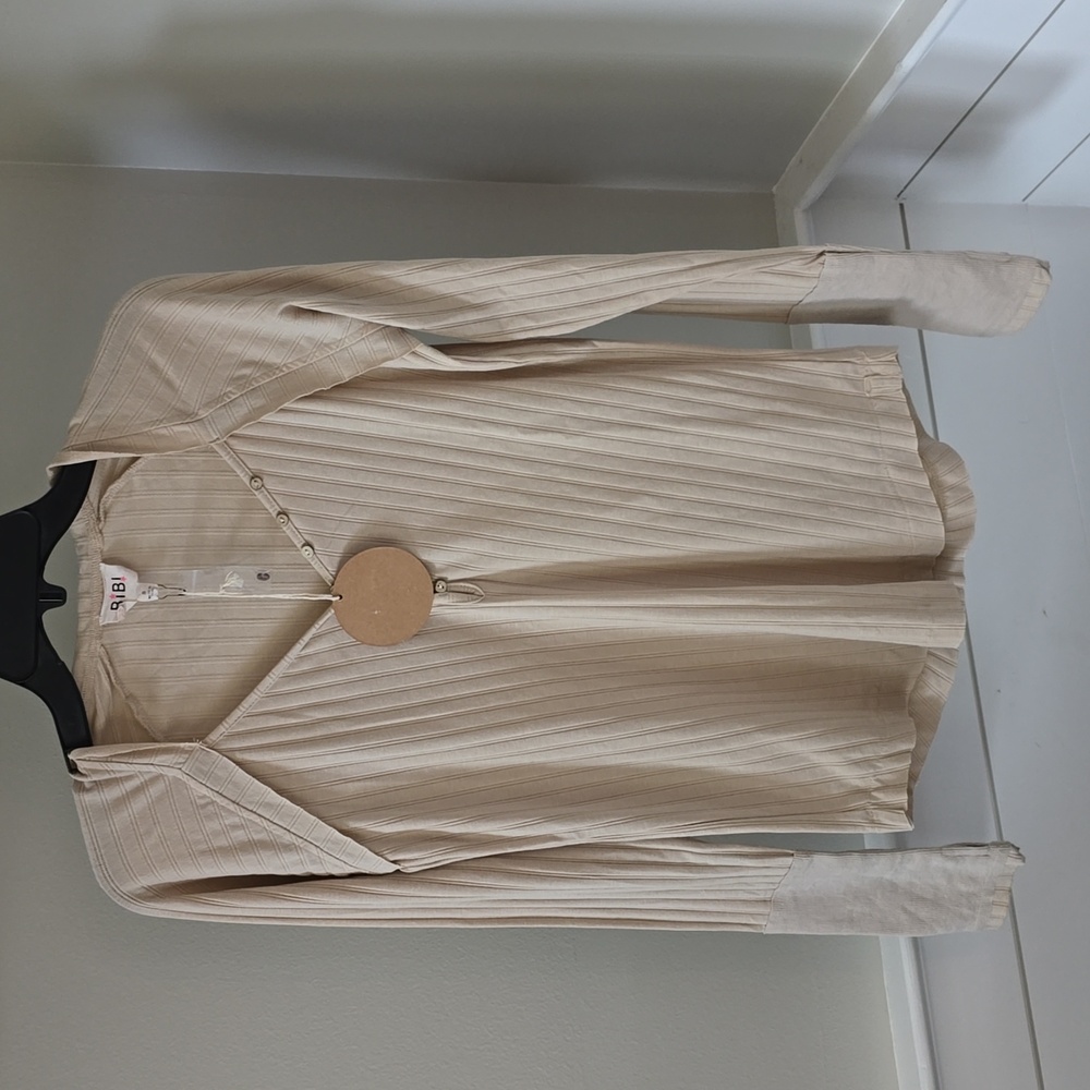 Bibi cream ribbed top